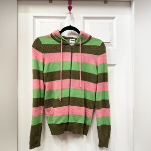 Stussy Green and Pink Wool Sweater